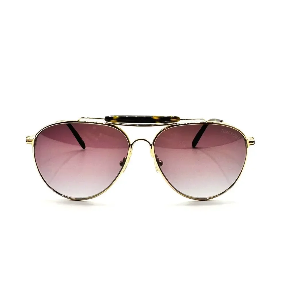 Tom Ford Sunglasses RAPHAEL-02 TF995 32F Gold Aviator Gradient Brown Lens 59mm